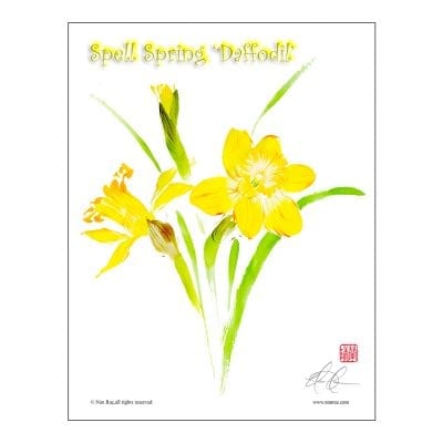 Daffodils Brush Painting Class Lesson by Nan Rae