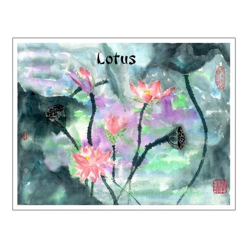 Lotus Brush Painting Class Lesson by Nan Rae