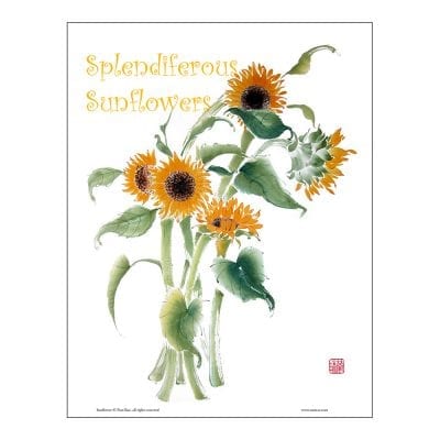 Sunflower Brush Painting Class Lesson by Nan Rae