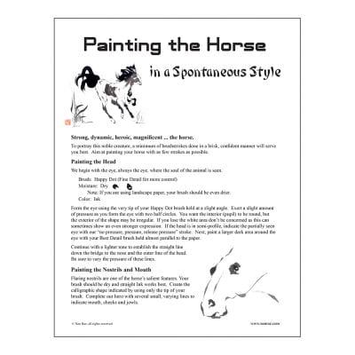 Horse Brush Painting Class Lesson by Nan Rae