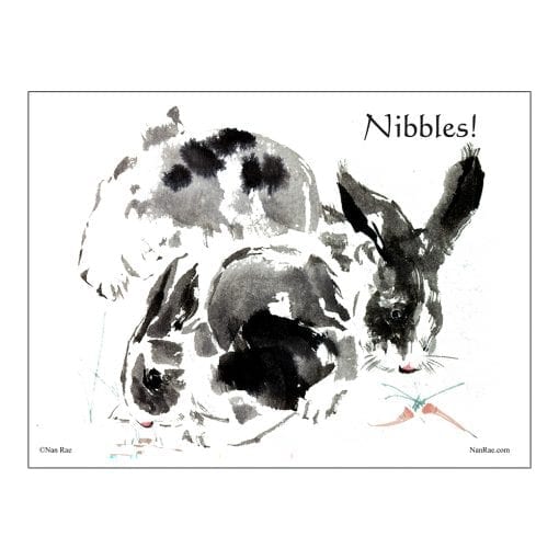 Rabbits Brush Painting Class Lesson by Nan Rae