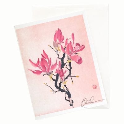 16-16 China in Pink Magnolia Card © Nan Rae