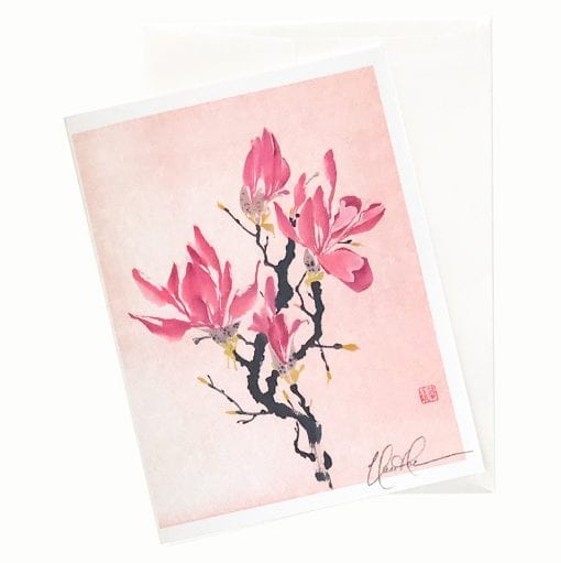 16-16 China in Pink Magnolia Card © Nan Rae