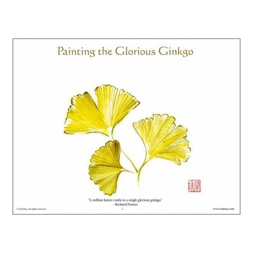Ginkgo Brush Painting Class Lesson by Nan Rae