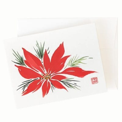 17-09 Christmas Poinsettia Card by Nan Rae