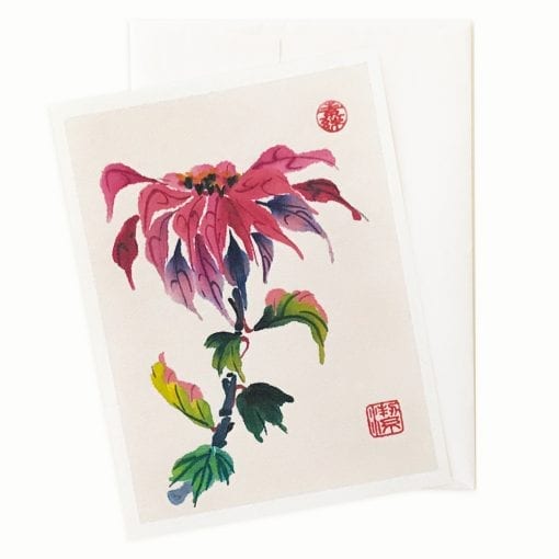 17-27 Poinsettia Candy Holiday Card by Nan Rae