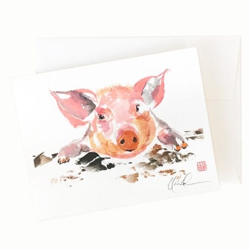 22-44 Pinky Piggy Card by Nan Rae