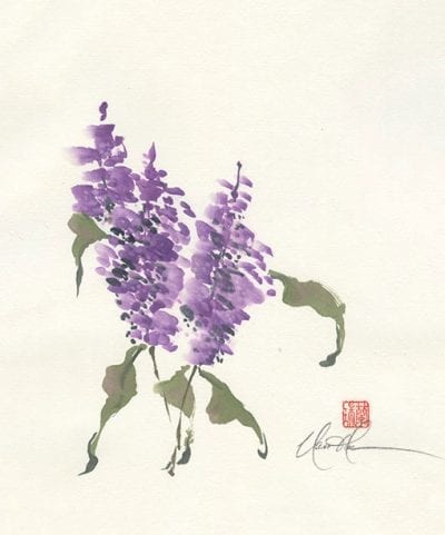 An Original Lilac painting by Nan Rae