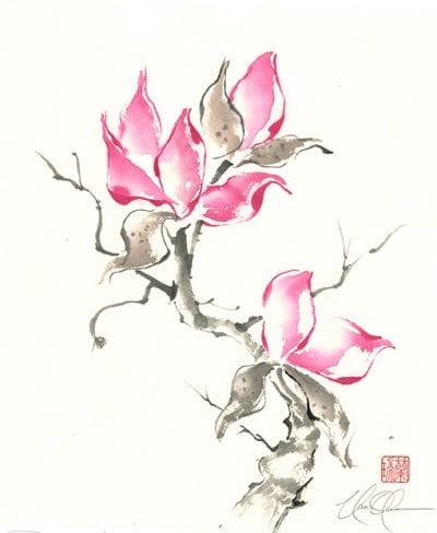Chinese Magnolia painting