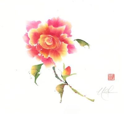 Rose painting by Nan Rae