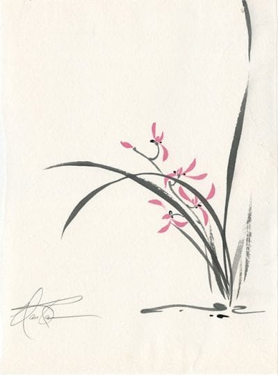 Chinese Orchid painting by Nan Rae