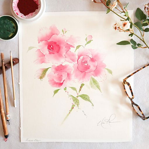 Pink Roses painting by Nan Rae