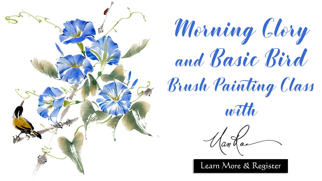 Morning Glory and Basic Bird Brush Painting Online Class