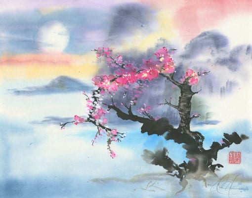 blossom landscape painting