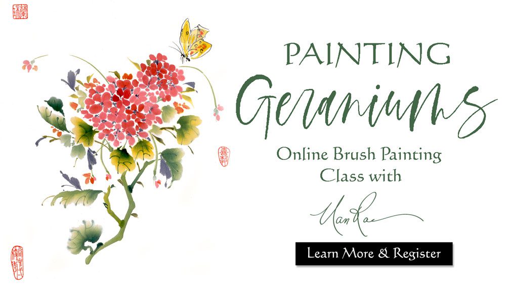 Geraniums Online Brush Painting Class
